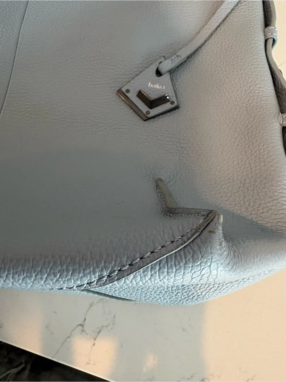 Botkier Grey/blue Pebbled Leather Hobo Shoulder Bag